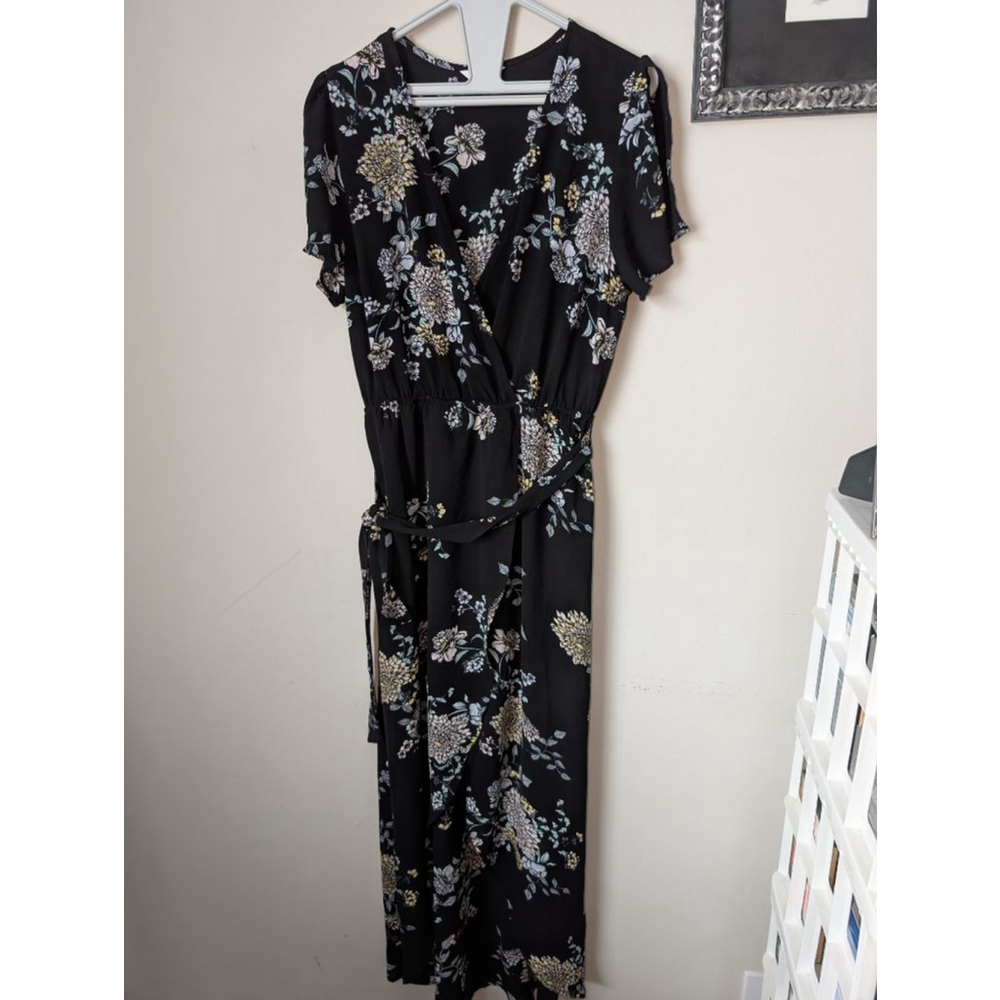 Candie's Black Floral dress L, women's